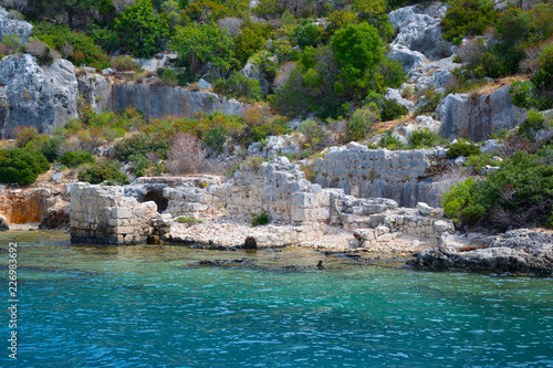 Turkey, island of Kekova. Sunken because of the earthquake in the 7th century AD. Lycian city Dolihiste. © Vadim