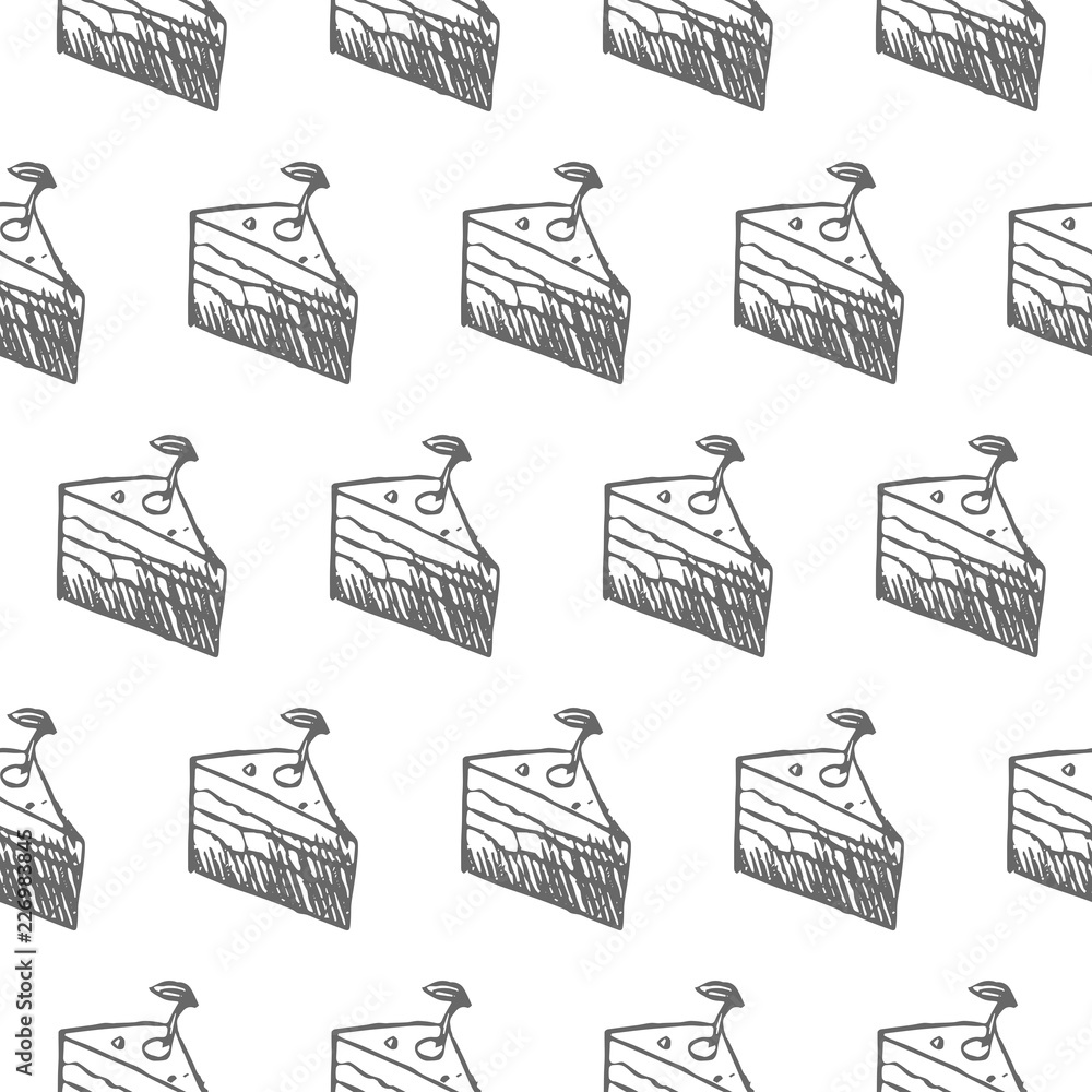 Obraz premium peace of cake seamless pattern isolated on white background