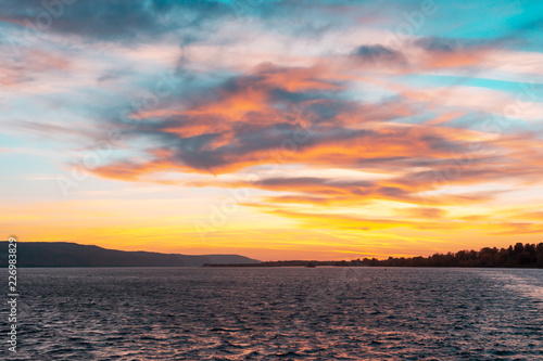 sunset on the river