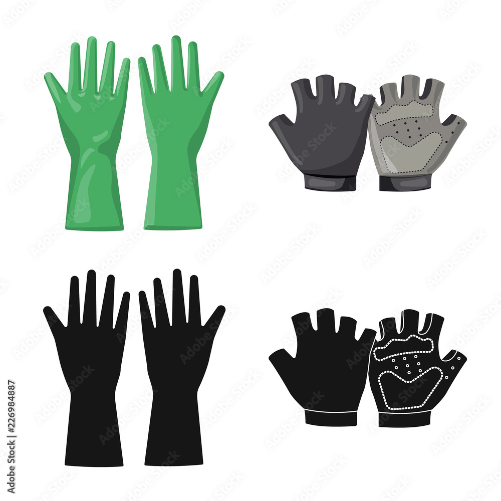 Isolated object of glove and winter symbol. Collection of glove and equipment stock vector illustration. Isolated object of glove and winter symbol. Collection of glove and equipment stock vector illustration.