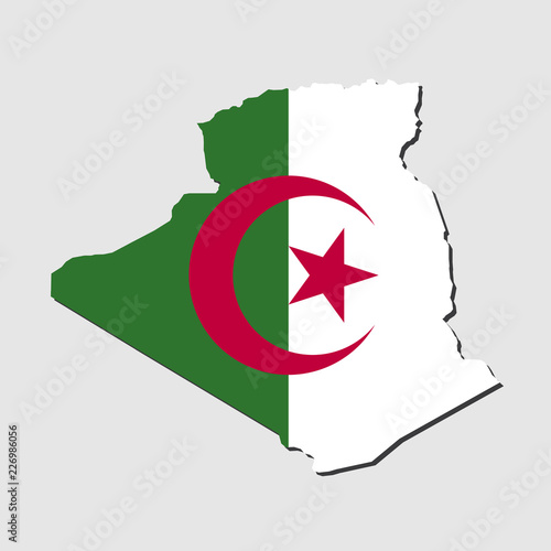 Algeria Map Flag