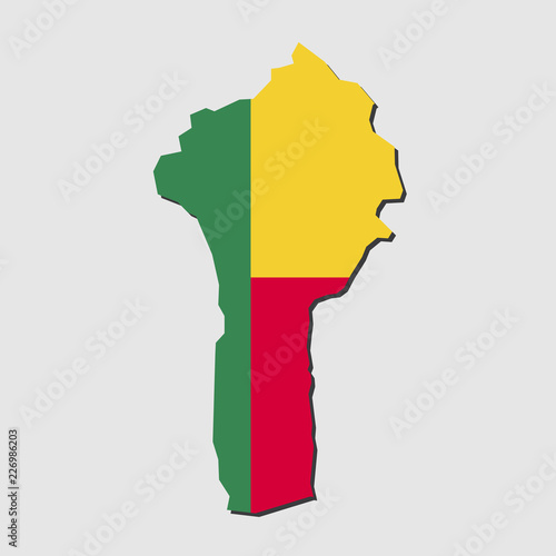 Benin Map Flag