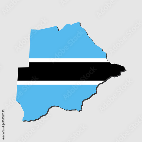 Botswana Map Flag
