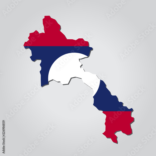 Laos Map Flag
