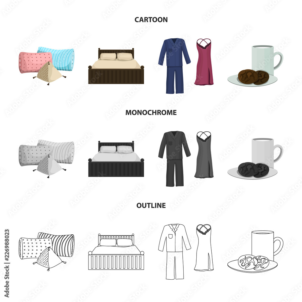 Vector design of dreams and night icon. Set of dreams and bedroom stock vector illustration.