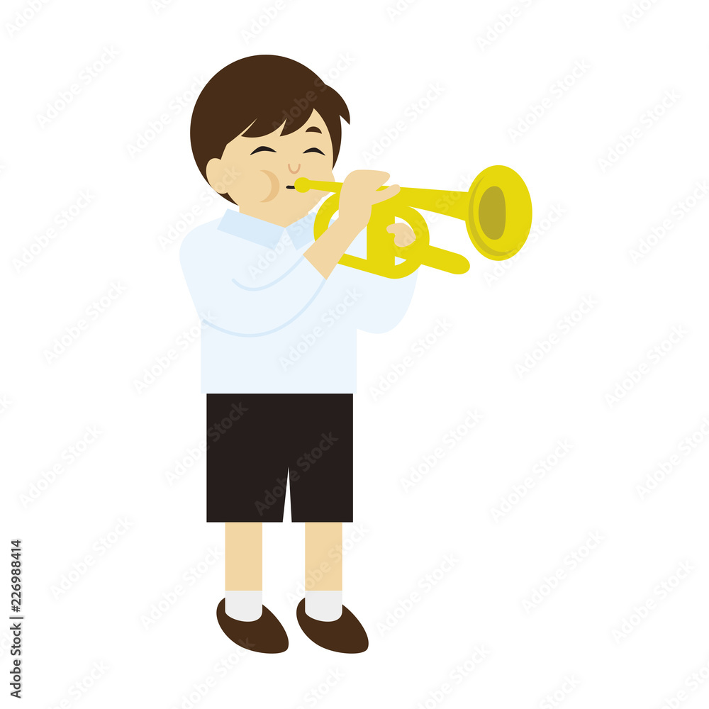 トランペットを吹く少年 Stock イラスト Adobe Stock トランペットを吹く少年 Stock イラスト Adobe Stock