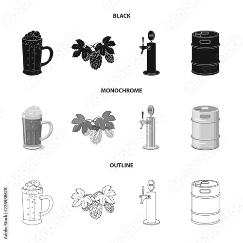 Vector illustration of pub and bar sign. Set of pub and interior stock symbol for web.