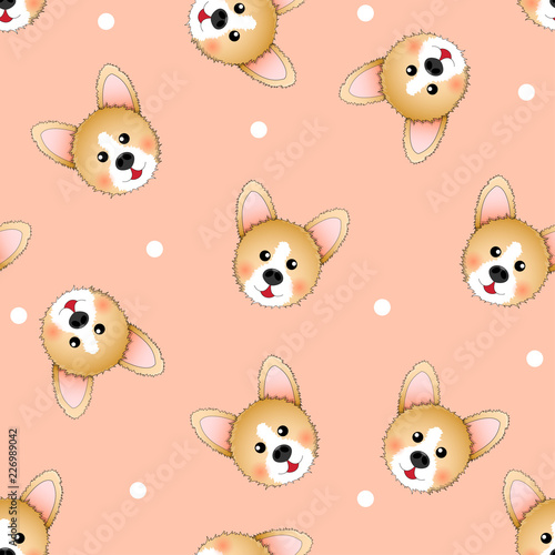 Cute Corgi on Light Orange ...