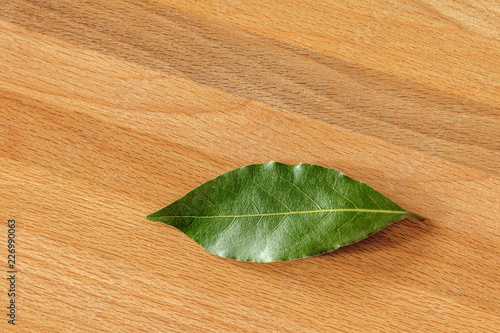 Bay leaf on a cutting board