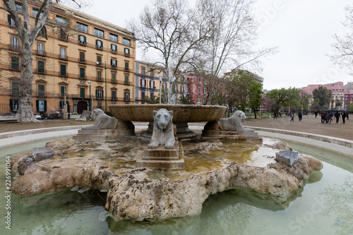 Statues in villa comunale of Naples