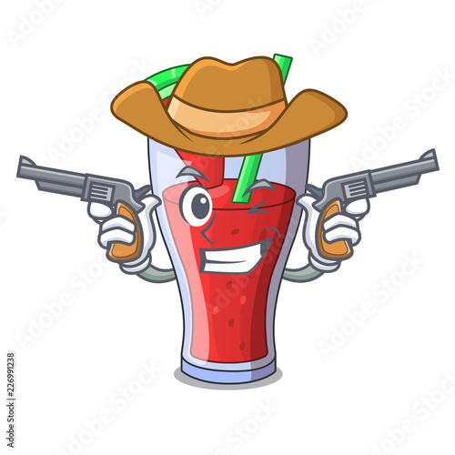 Cowboy character tasty beverage fruit watermelon juice