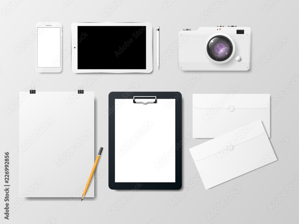 Vector mockup of business identity on a white background Vector mockup of business identity on a white background