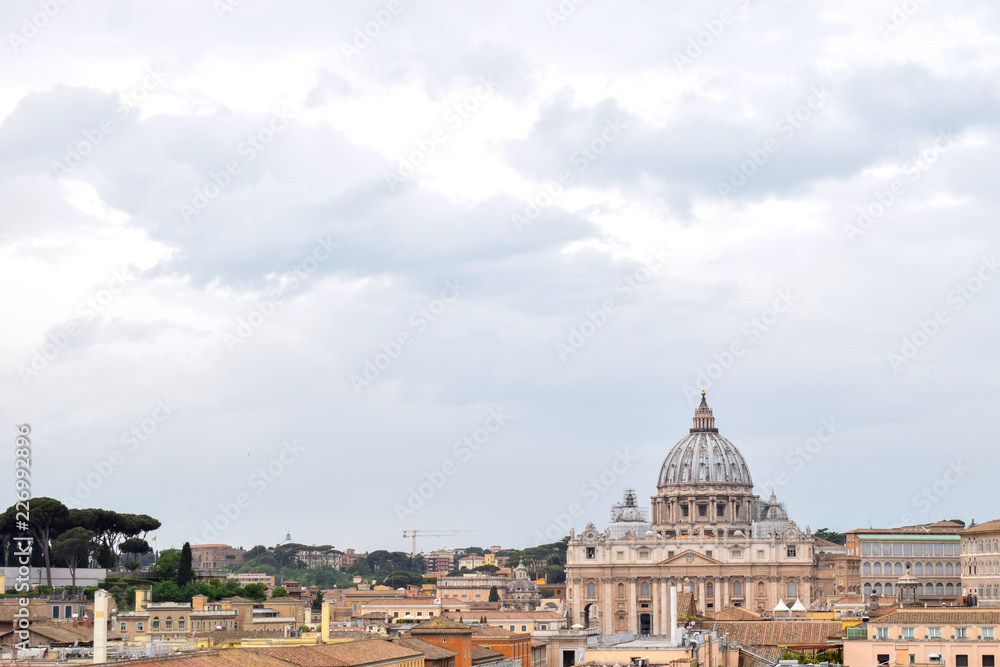 Landscape view of St. Peter's Basilica - Rome Italy