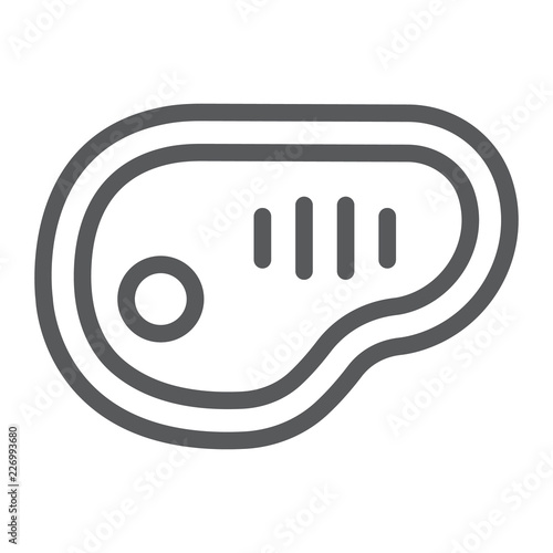Meat steak line icon  meal and food  beef sign  vector graphics  a linear pattern on a white background.