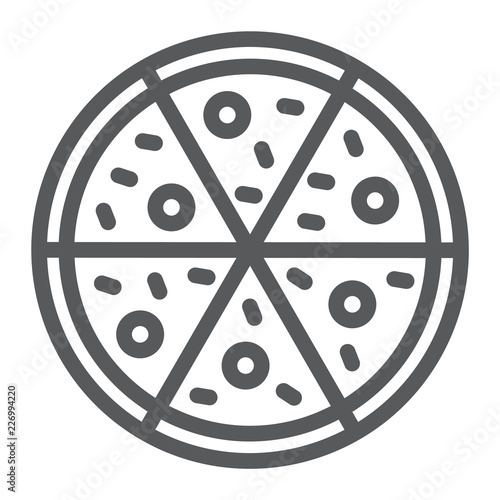 Pizza line icon, italian and food, fast food sign, vector graphics, a linear pattern on a white background.