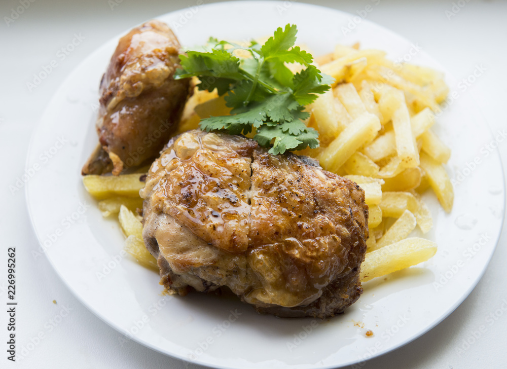 Chicken Thigh With French Fries