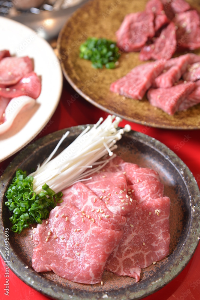 closeup Toyama Japanese beef of Wafuuyakiniku Toyamasodachi closeup Toyama Japanese beef of Wafuuyakiniku Toyamasodachi