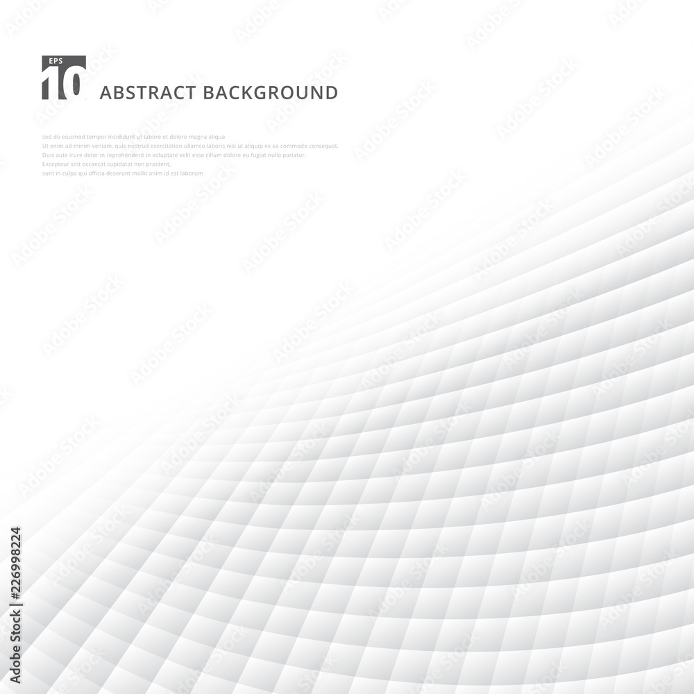 Fototapeta premium Streszczenie tło wzór geometryczny kwadrat z perspektywy białe kształty