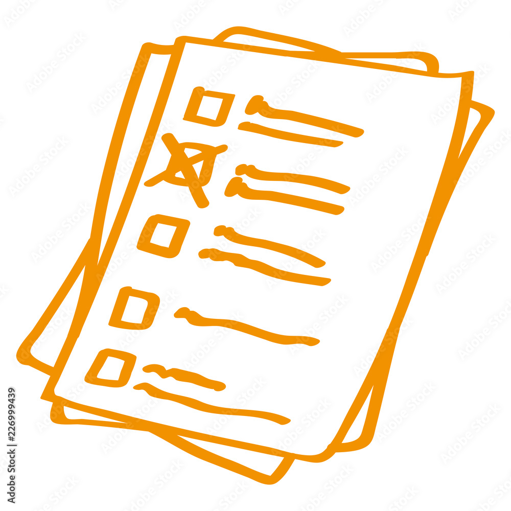 Handgezeichnetes Formular in orange