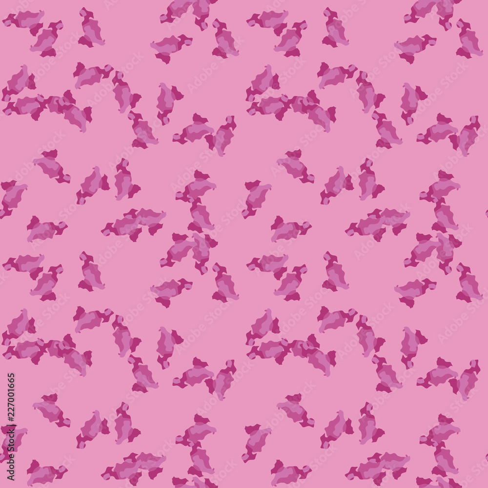 UFO military camouflage seamless pattern in different shades of pink color