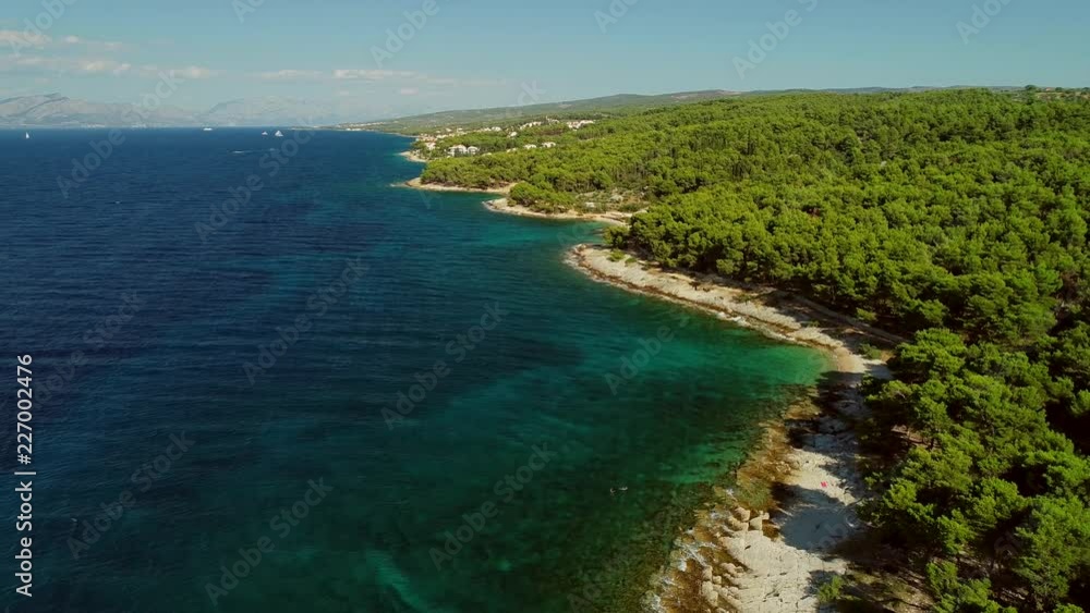 Aerial view of Adriatic sea and Brac island coastline, Sutivan, Croatia. Aerial view of Adriatic sea and Brac island coastline, Sutivan, Croatia.