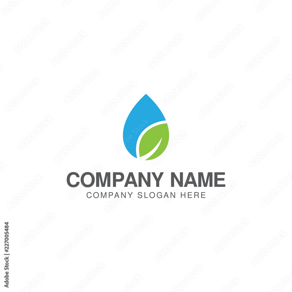 Green water logo design template Green water logo design template