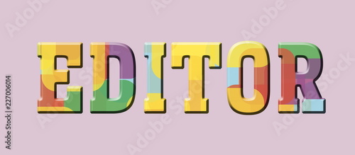 Editor Multicolor letters Logo banner