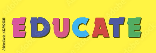 EDUCATE Multicolor letters Logo banner