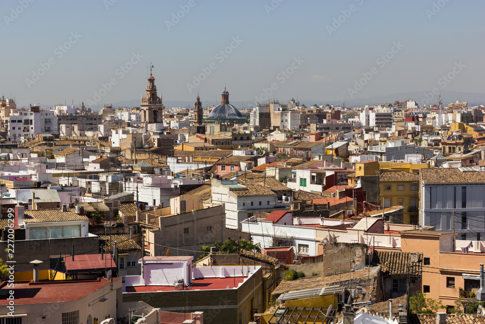 Valencia landscape view with roofs of buildings