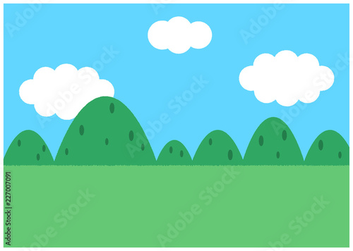 空　雲　山　草原　A4　横