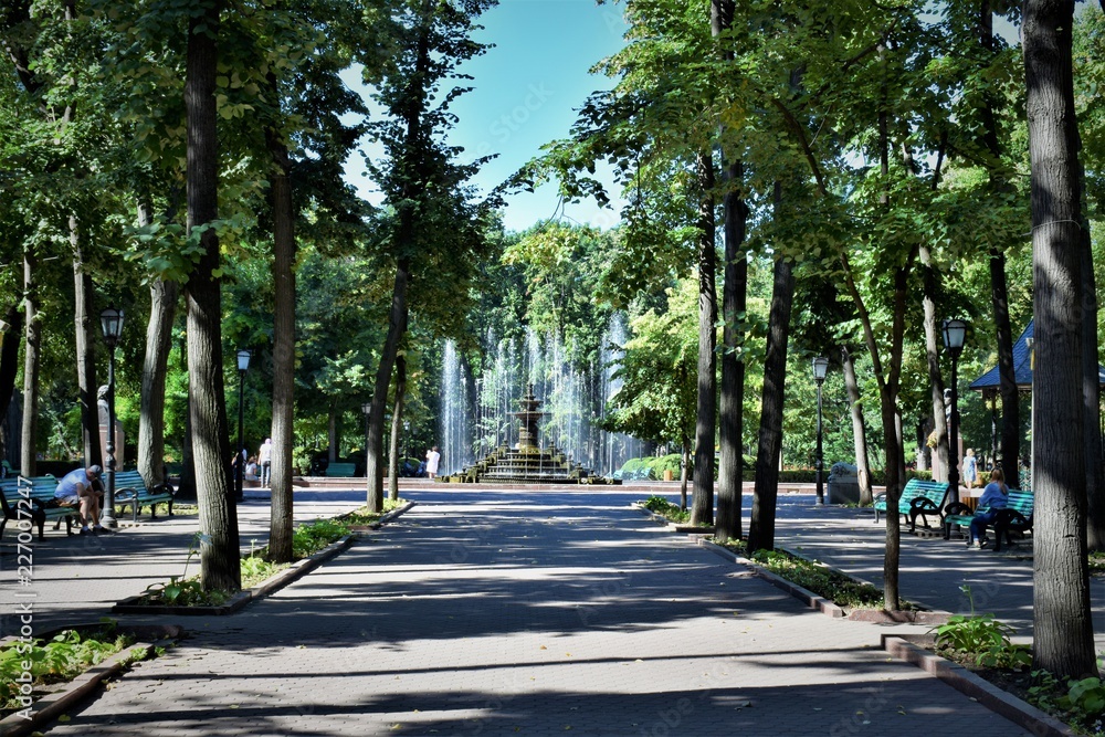 Fototapeta premium Alley of Classics.Chisinau park.Moldova
