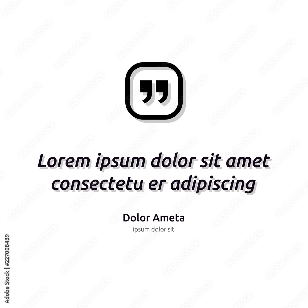 Remark quote text box poster template concept. blank empty frame citation. Quotation paragraph symbol icon. double bracket comma mark. bubble dialogue banner. typography design vector illustration