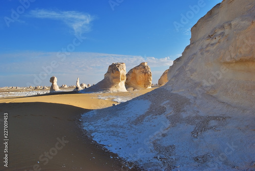 The limestone formation in White desert Sahara Egypt photo