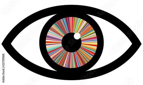 Rainbow color eye of the man