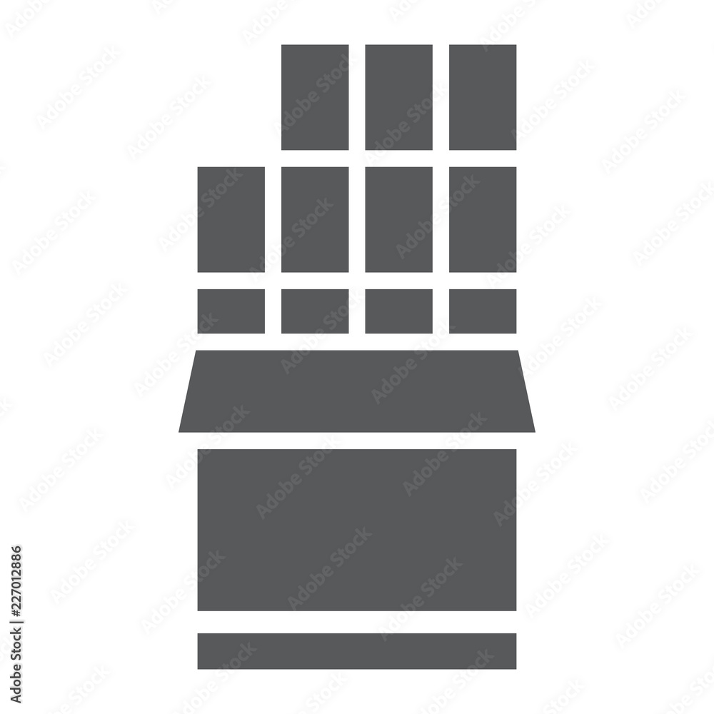 Chocolate glyph icon, cacao and food, sweet sign, vector graphics, a solid pattern on a white background. Chocolate glyph icon, cacao and food, sweet sign, vector graphics, a solid pattern on a white background.