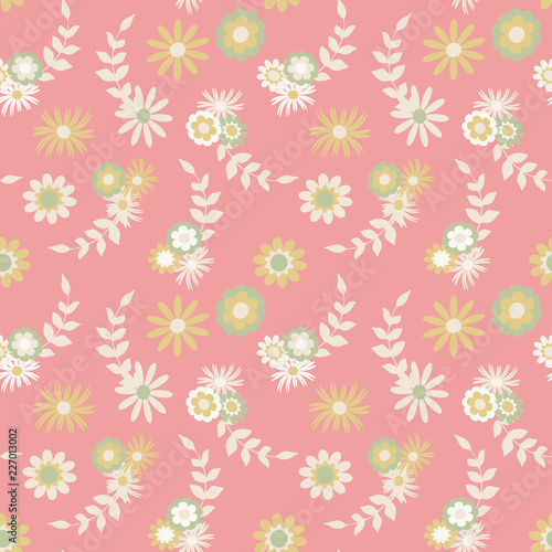 Floral seamless pattern. Vector background with flowers