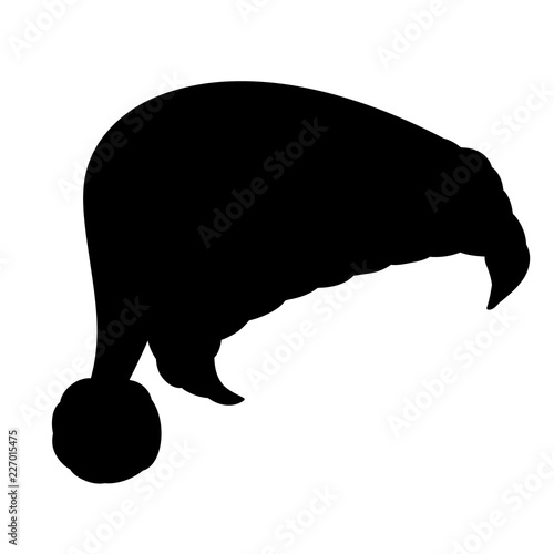 vector isolated santa claus hat silhouette icon