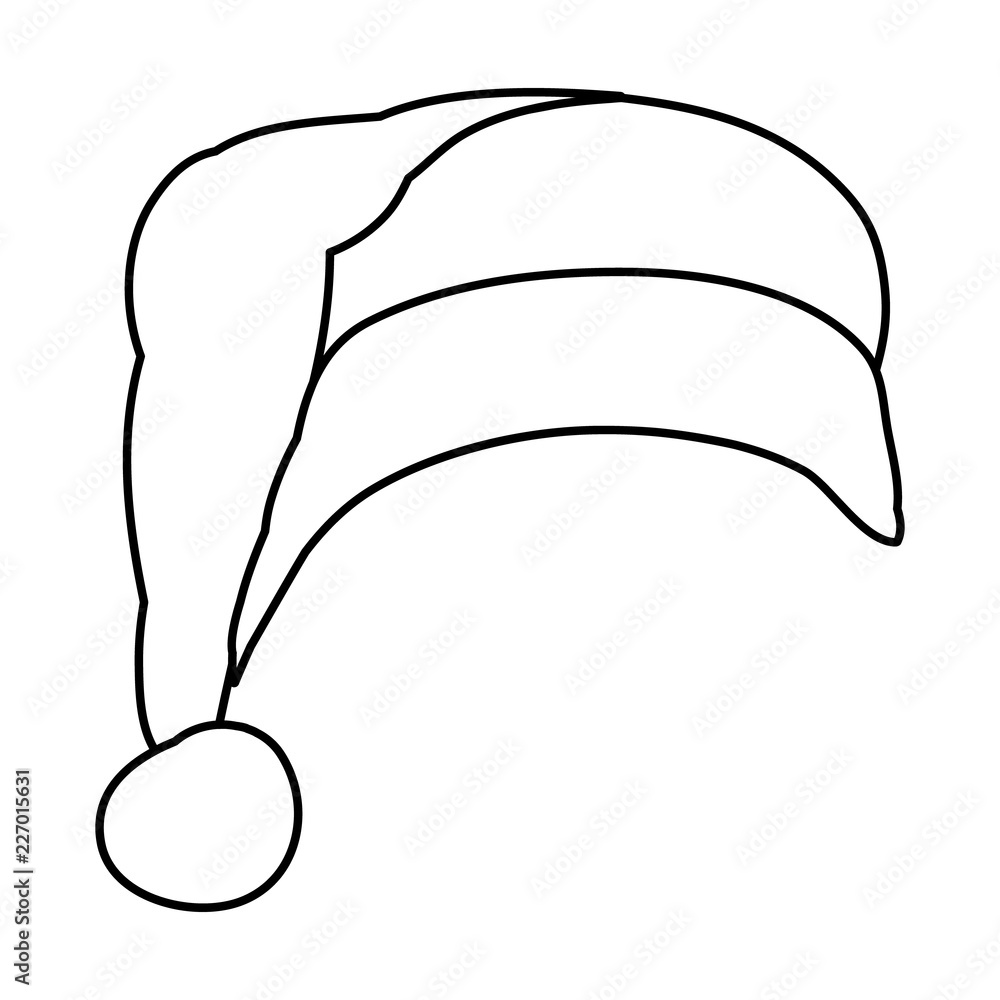 outline hat of santa claus Stock Vector | Adobe Stock