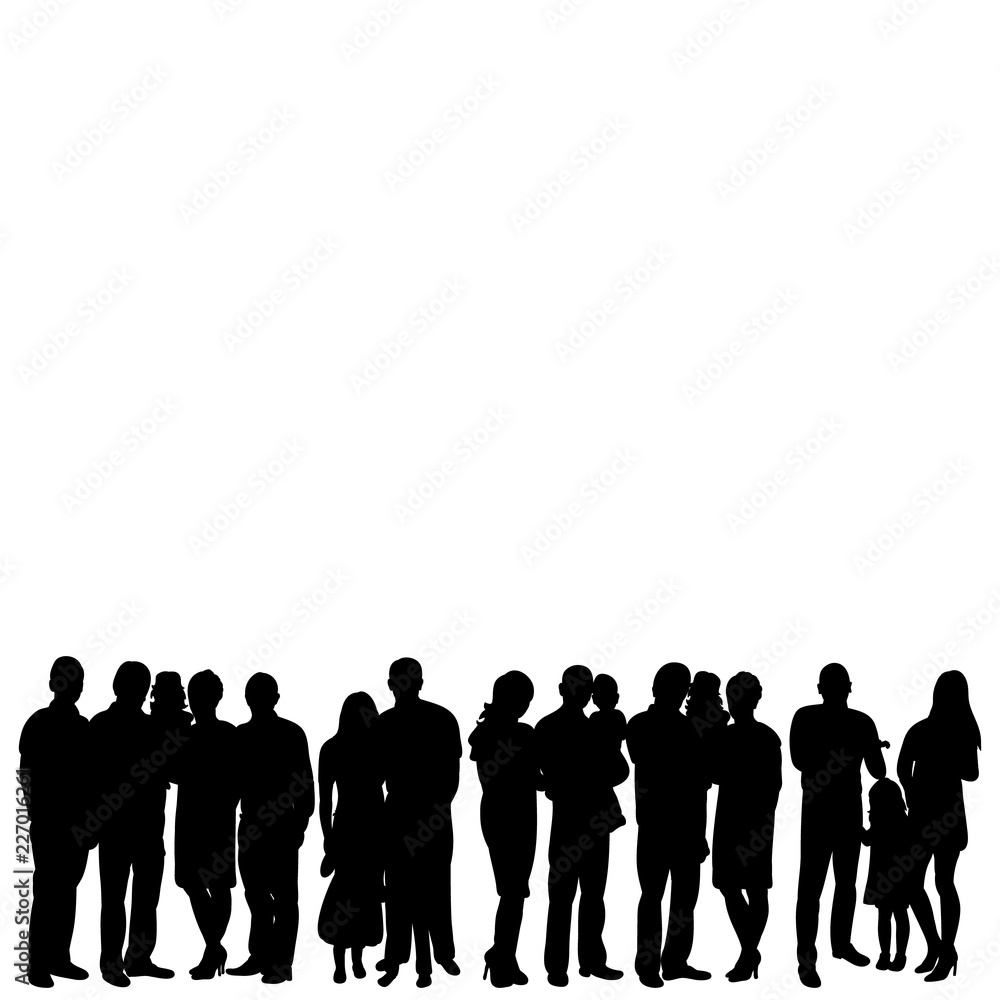 vector, isolated, crowd, group of people silhouette vector, isolated, crowd, group of people silhouette