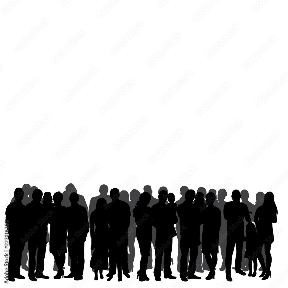 vector, isolated, crowd, group of people silhouette vector, isolated, crowd, group of people silhouette