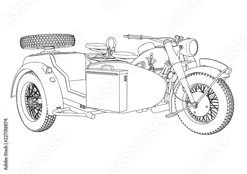 sketch motorcycle vector