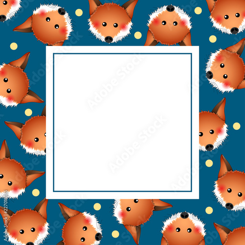 Cute Red Fox on Indigo Blue...