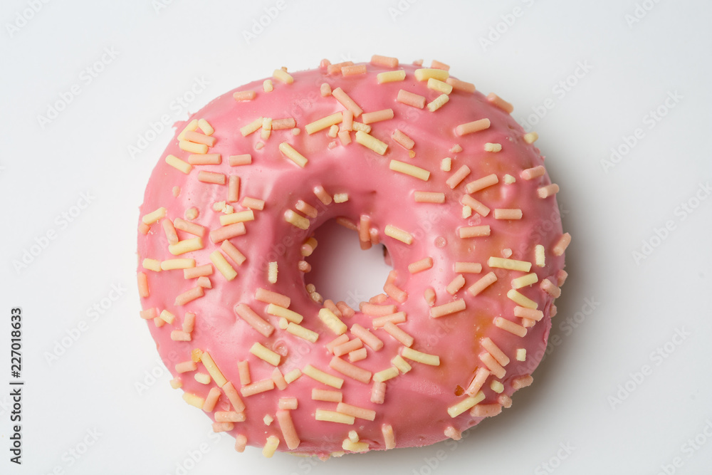 one donut on light background in minimal one donut on light background in minimal