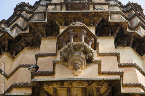 Carved exteriors . Chaturbhuj temple. Dedicated to Lord Vishnu. Orchha. Madhya Pradesh photo