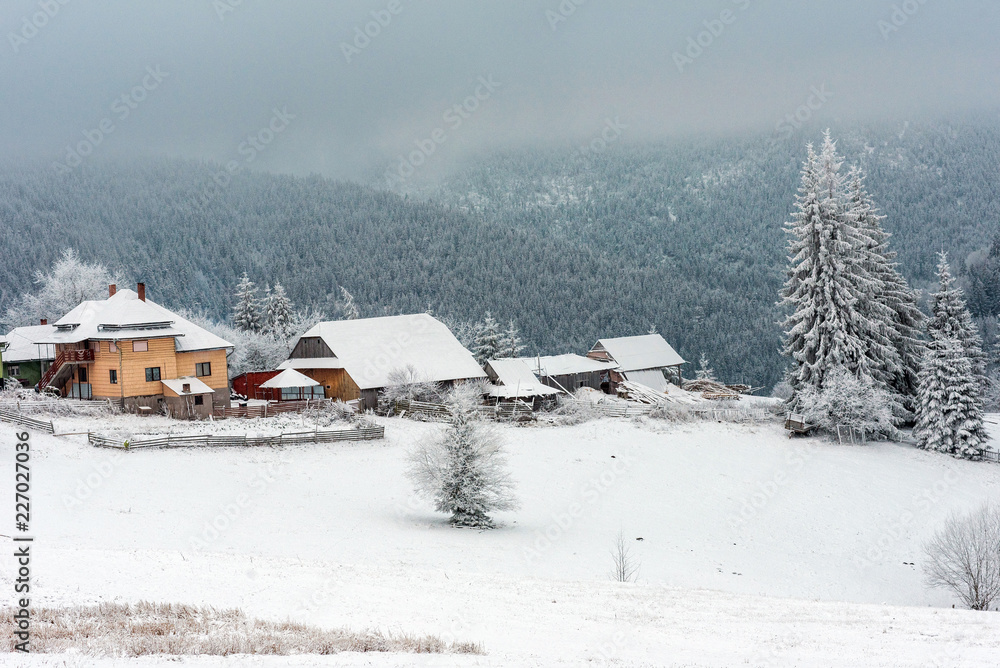 Winter countryside landscape