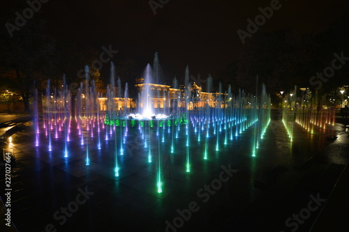 This a view of colourful fountain in Lublin, Poland.