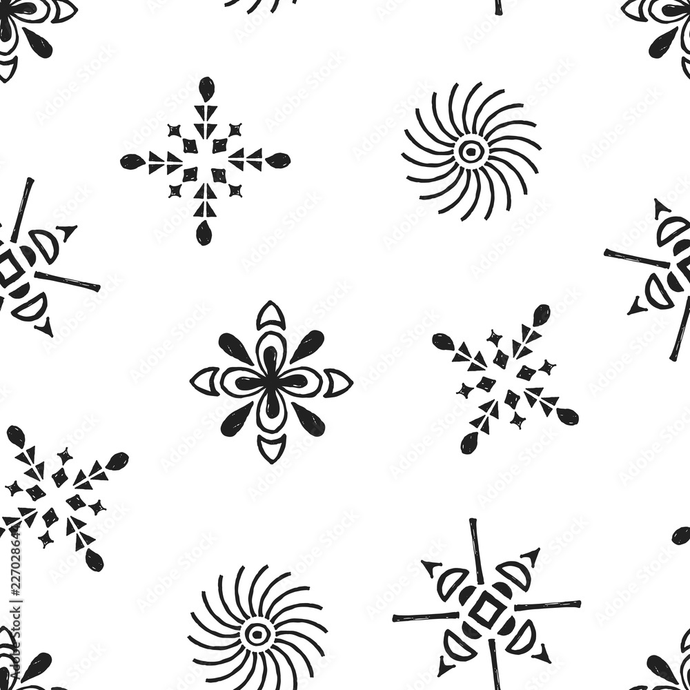 Foto Ethnic seamless background with hand drawn sketched elements