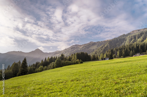 Beautiful landscape view of the mountains, italian dolomites, Sauris