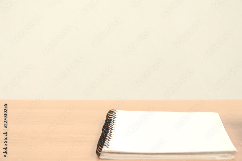 Blank page notebook on wood table. Blank page notebook on wood table.