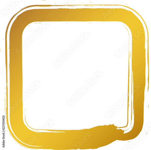 筆文字　四角　金